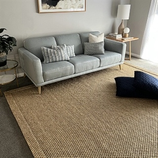 Heavy Rustic River Rock Sisal Rug With Self Edge Border
